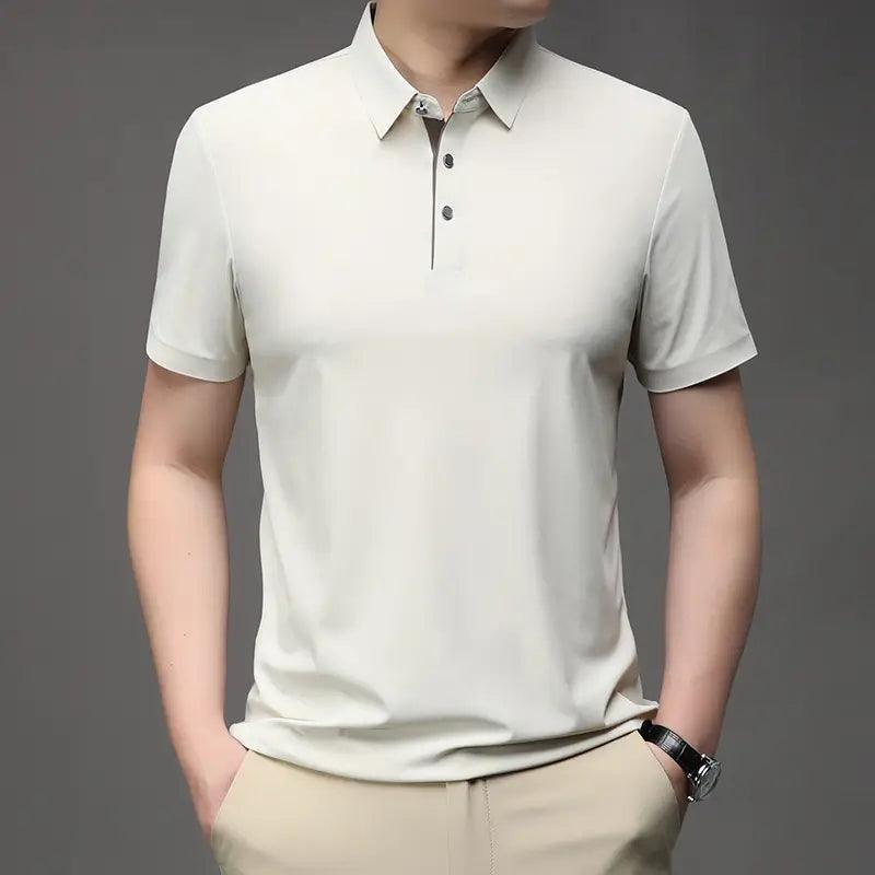 DomiGe Men's Polo Shirt - Stylish Summer Business Casual Short Sleeve Golf Shirt - His Inwear