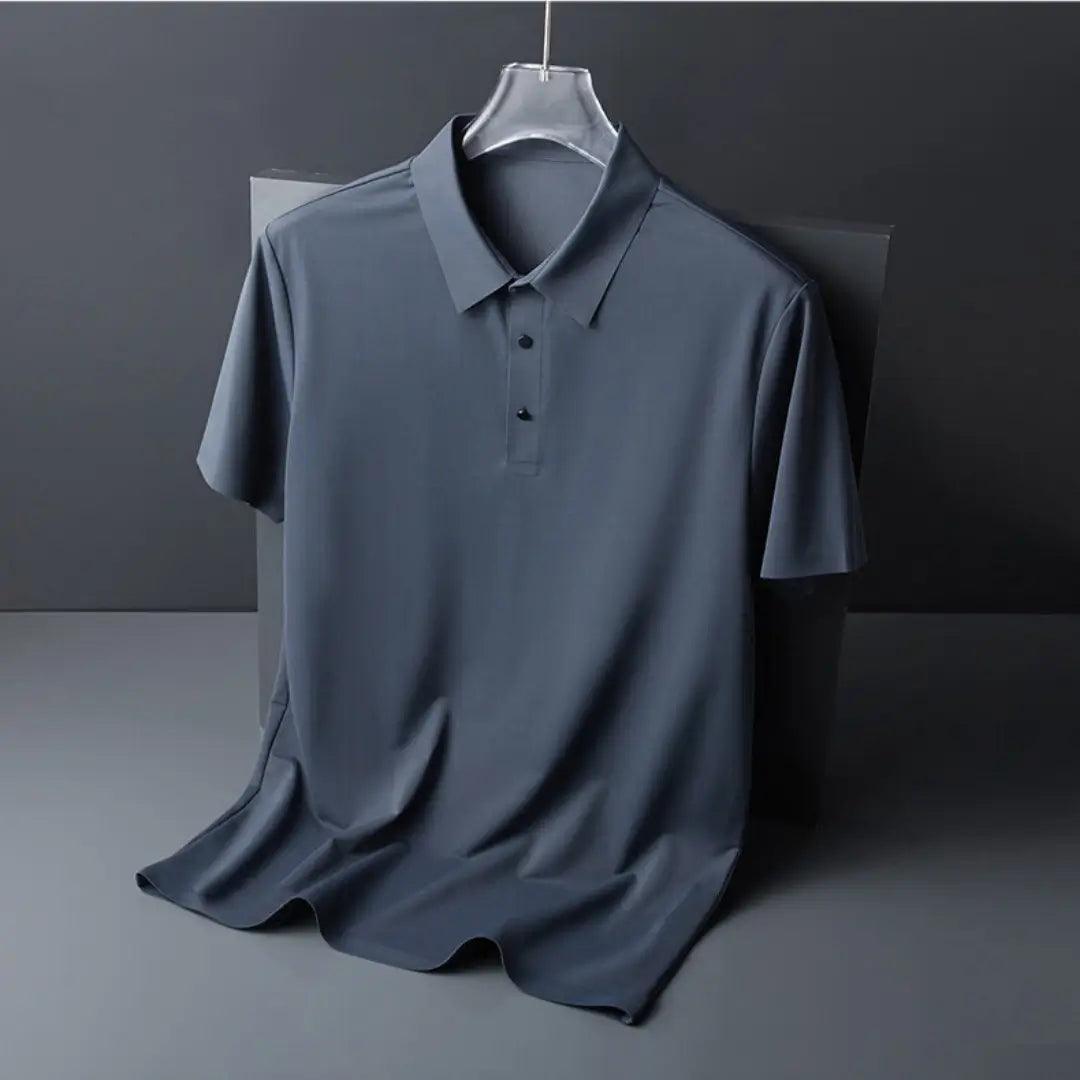 DomiGe Men's Summer Ice Silk Polo Shirt - Business Golf Shirt - His Inwear