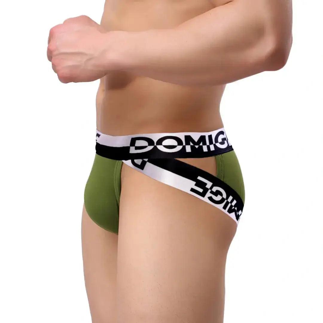 DomiGe Men's Underwear Briefs with Silver Logo Waistband - His Inwear