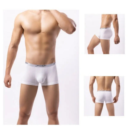 DomiGe Men's Underwear DomiGe Low-Rise Boxer Brief | 3D Pouch | Cotton-Spandex | Up to 4XL White Side Back