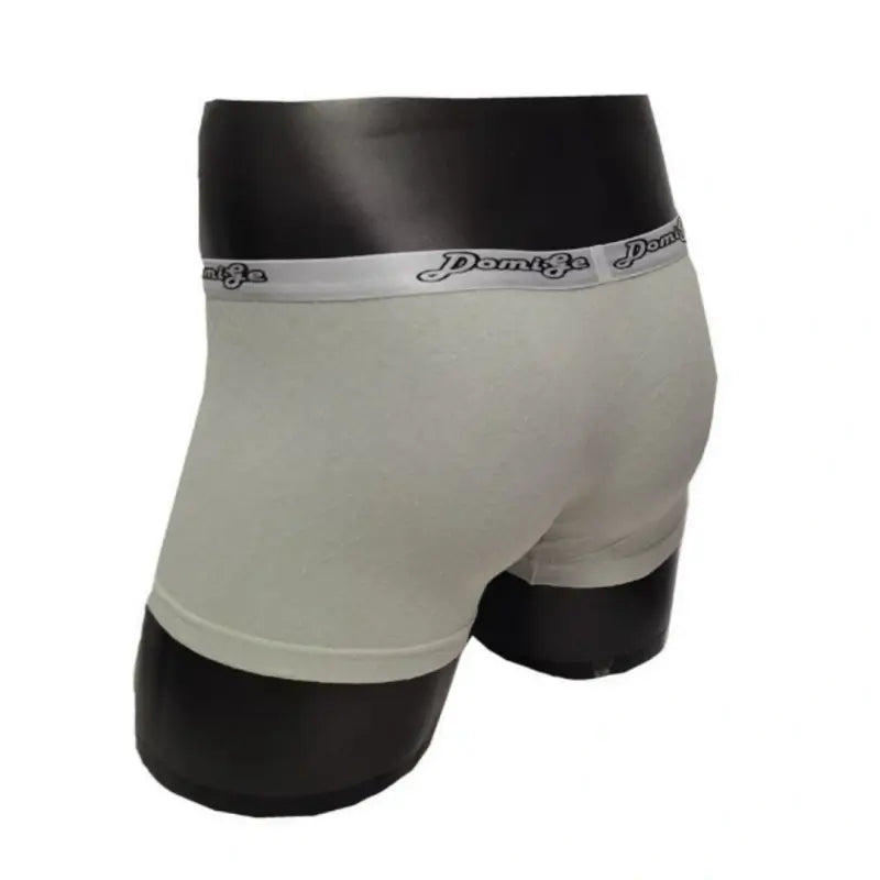 DomiGe Men's Underwear DomiGe Low-Rise Boxer Brief | 3D Pouch | Cotton-Spandex | Up to 4XL Back Gray Model