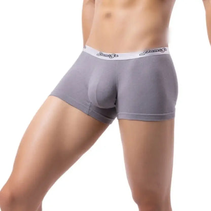 DomiGe Men's Underwear DomiGe Low-Rise Boxer Brief | 3D Pouch | Cotton-Spandex | Up to 4XL Gray Front