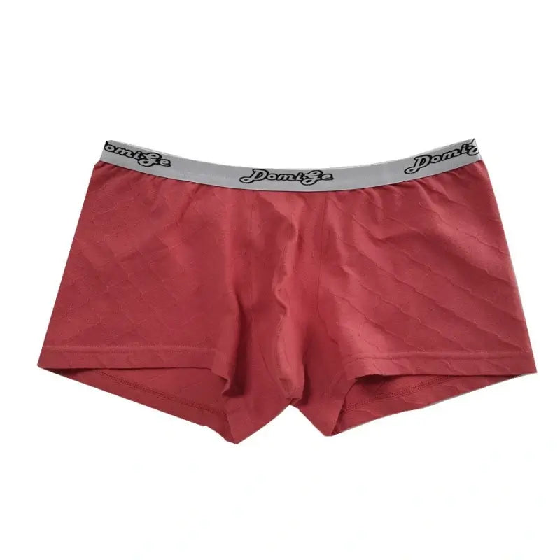 DomiGe Men's Underwear DomiGe Low-Rise Boxer Brief | 3D Pouch | Cotton-Spandex | Up to 4XL Red Flat