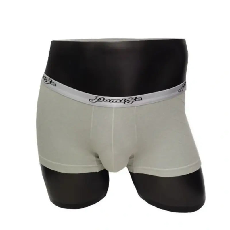 DomiGe Men's Underwear DomiGe Low-Rise Boxer Brief | 3D Pouch | Cotton-Spandex | Up to 4XL Gray Front Model