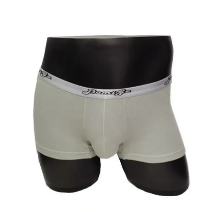 DomiGe Men's Underwear DomiGe Low-Rise Boxer Brief | 3D Pouch | Cotton-Spandex | Up to 4XL Gray Front Model