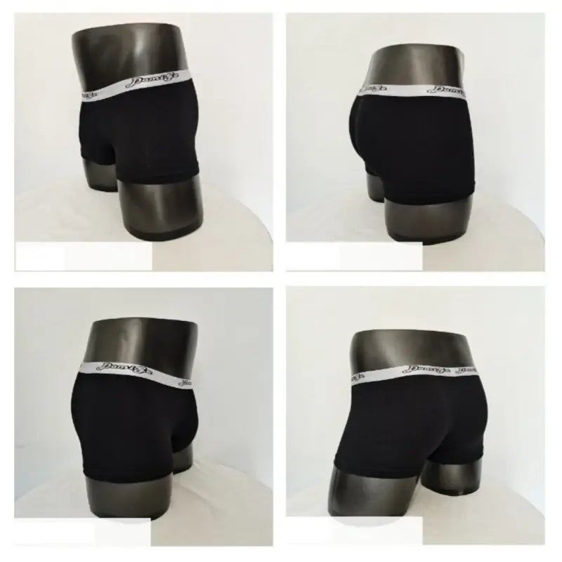 DomiGe Men's Underwear DomiGe Low-Rise Boxer Brief | 3D Pouch | Cotton-Spandex | Up to 4XL Black Multi Sides