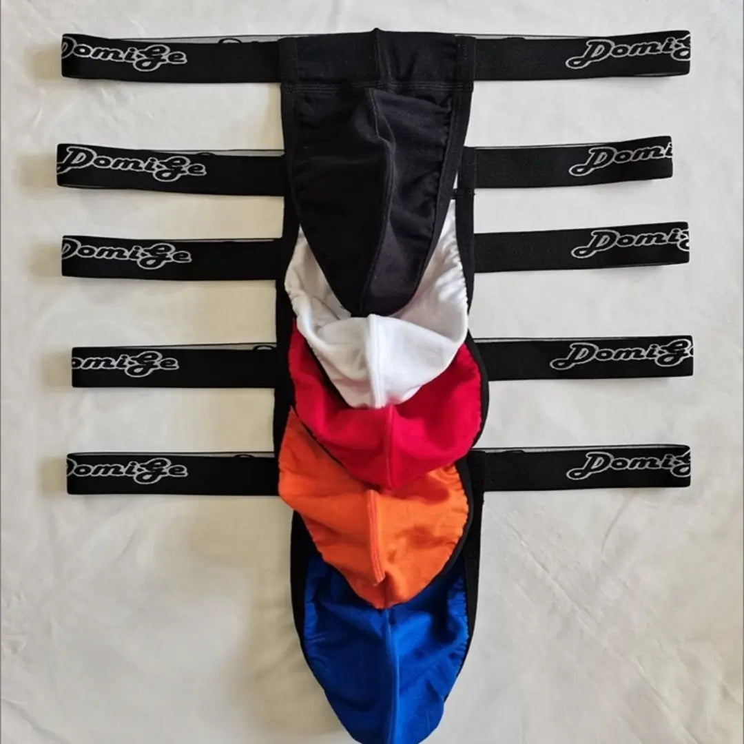 DomiGe Men's Underwear DomiGe Low-Rise Modal Thong | Adjustable 3D Contour Pouch T-Back Multi Colors