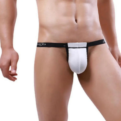 DomiGe Men's Underwear DomiGe Low-Rise Modal Thong | Adjustable 3D Contour Pouch T-Back White Side