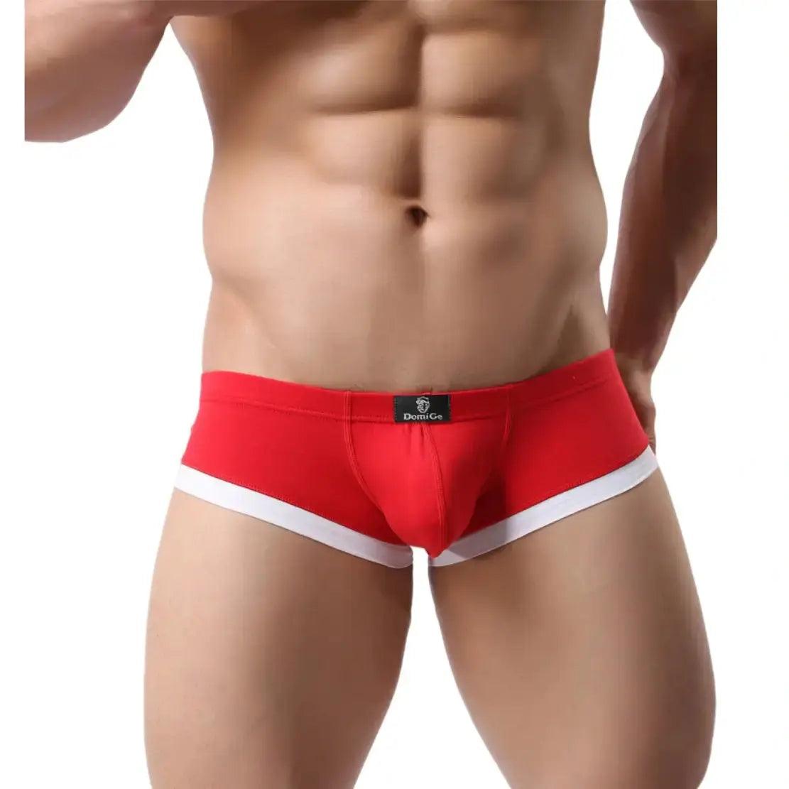 DomiGe Men's Undies Low-Rise Trunks with U-Pouch and Seamless Rear Design - His Inwear