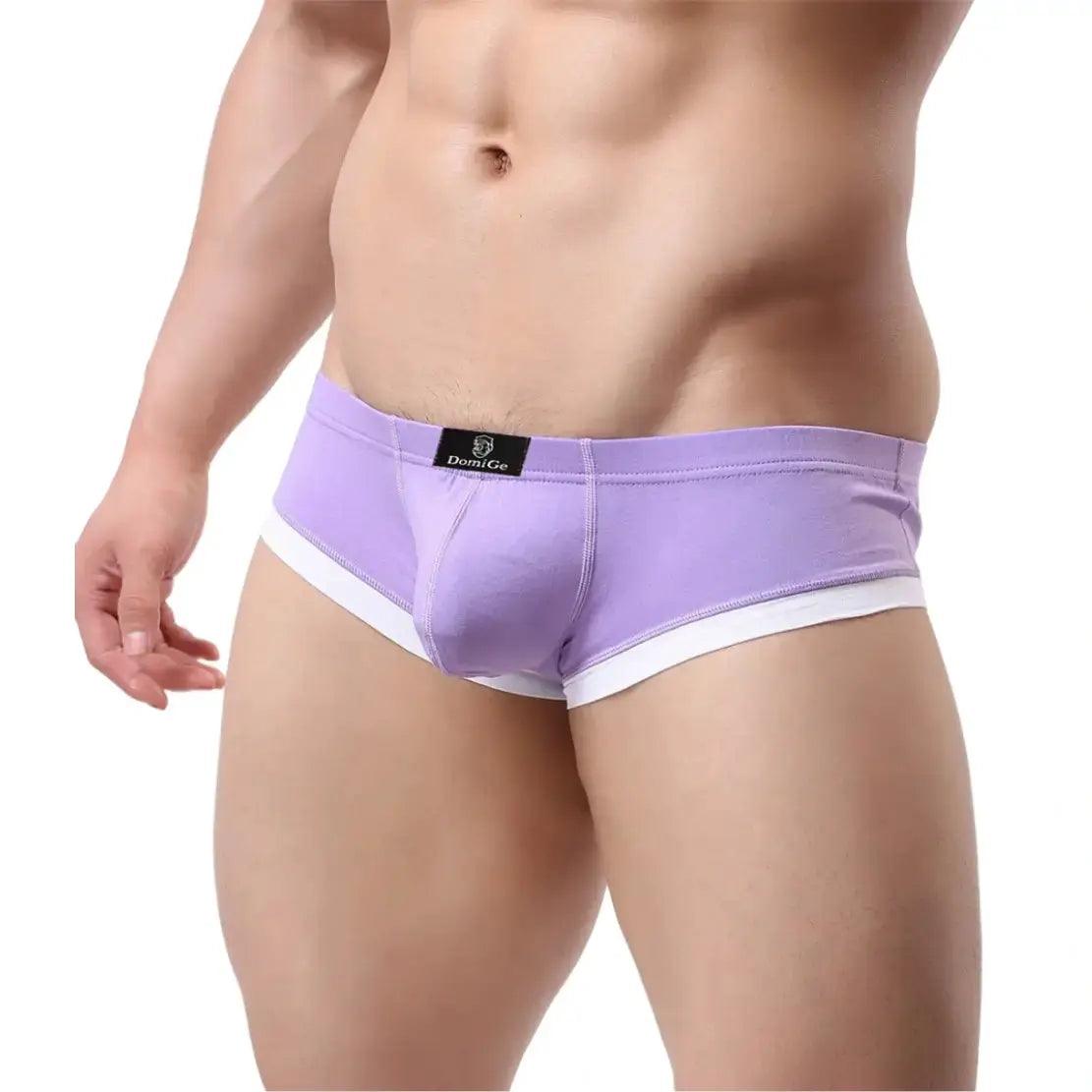 DomiGe Men's Undies Low-Rise Trunks with U-Pouch and Seamless Rear Design - His Inwear