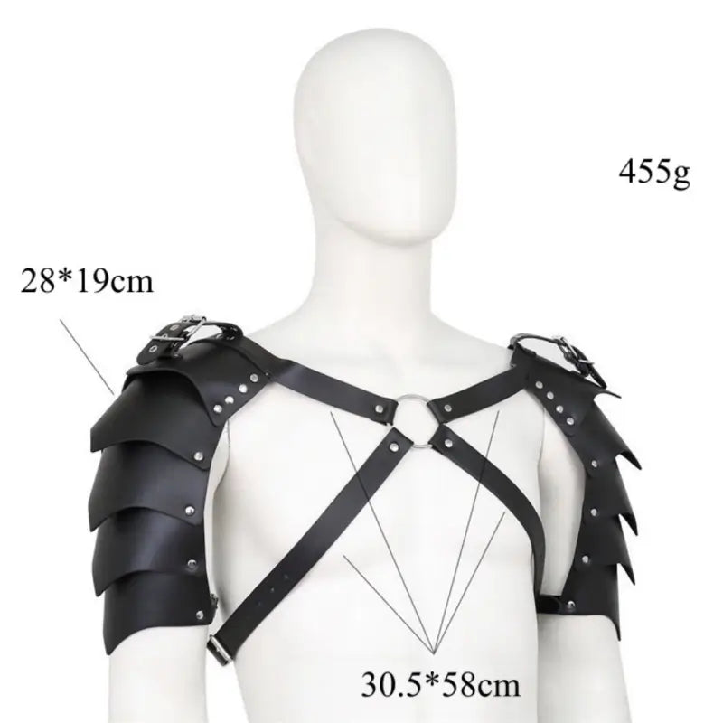 DomiGe Pauldron Harness for Men | Adjustable PU Leather Armor