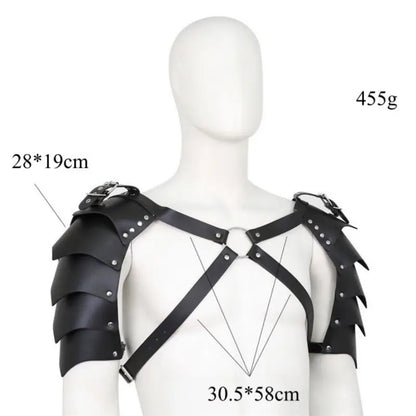 DomiGe Pauldron Harness for Men | Adjustable PU Leather Armor