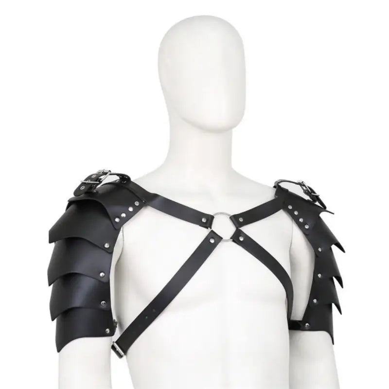 DomiGe Pauldron Harness for Men | Adjustable PU Leather Armor
