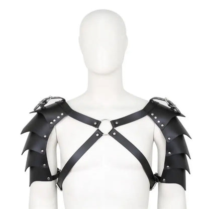 DomiGe Pauldron Harness for Men | Adjustable PU Leather Armor