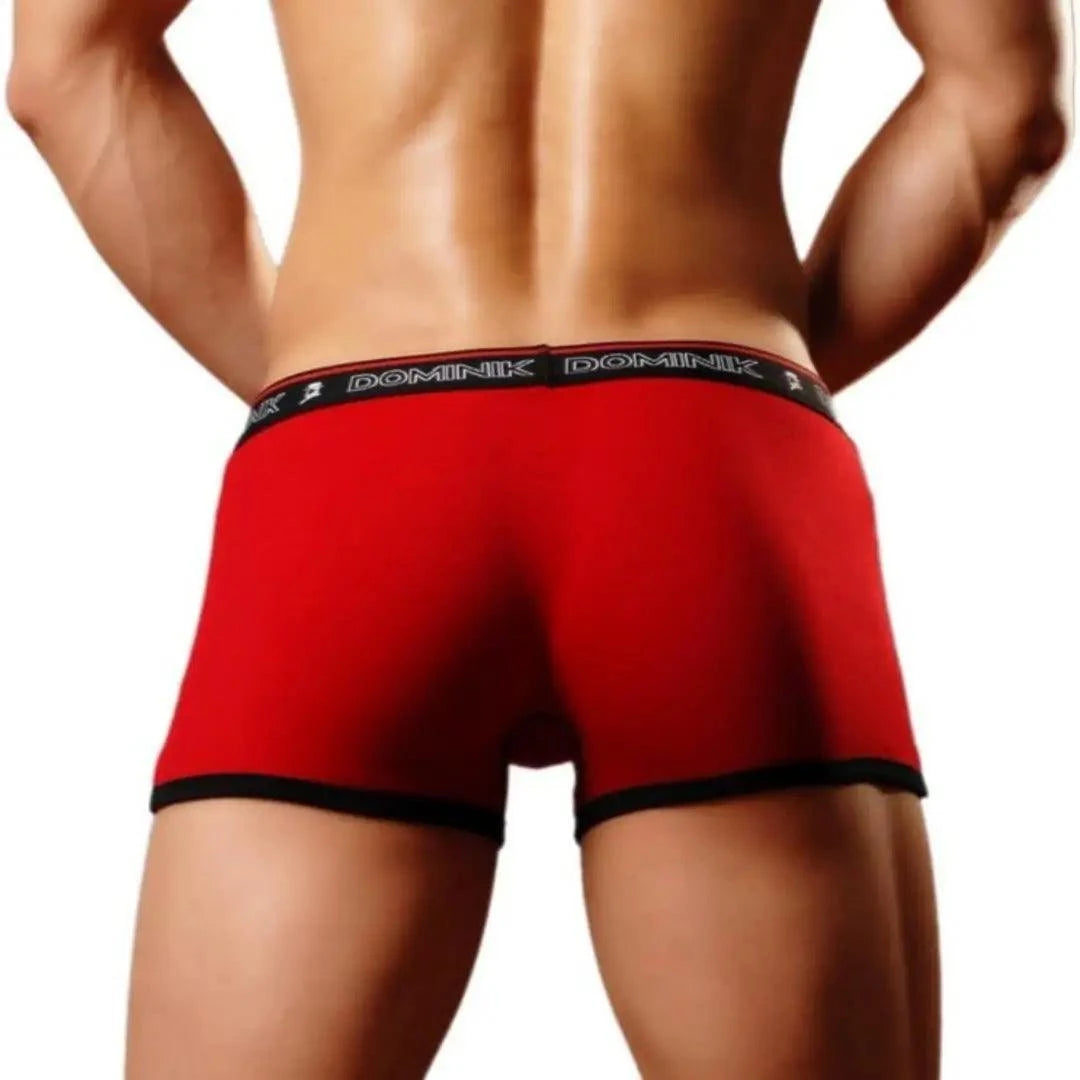 Dominik Dominik Men's Red Mid-Rise Modal Boxer Briefs Underwear