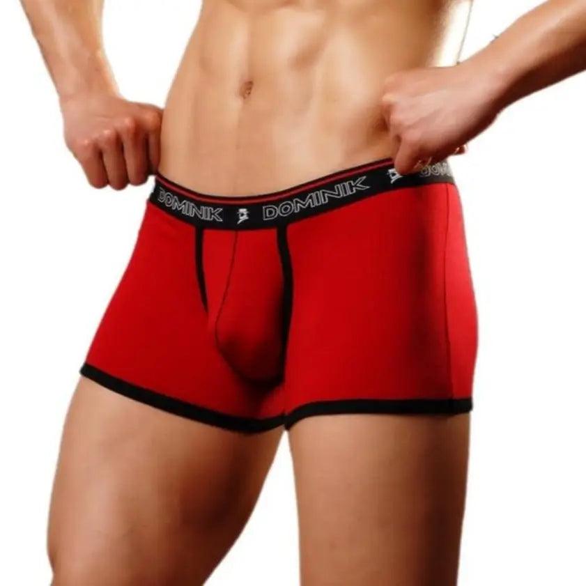 Dominik Dominik Men's Red Mid-Rise Modal Boxer Briefs Underwear