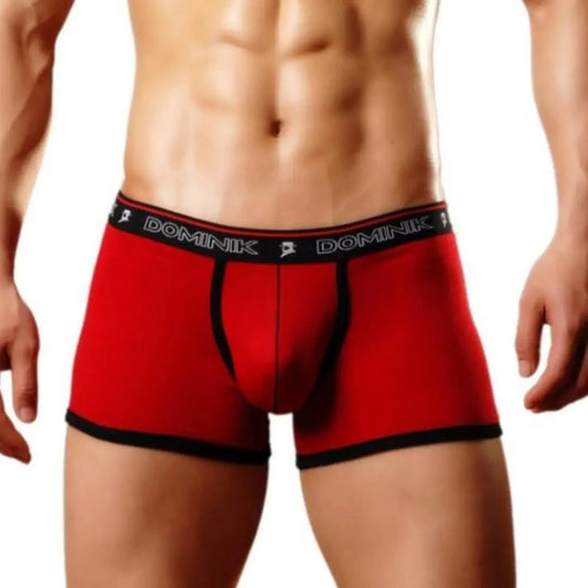 Dominik Dominik Men's Red Mid-Rise Modal Boxer Briefs Underwear
