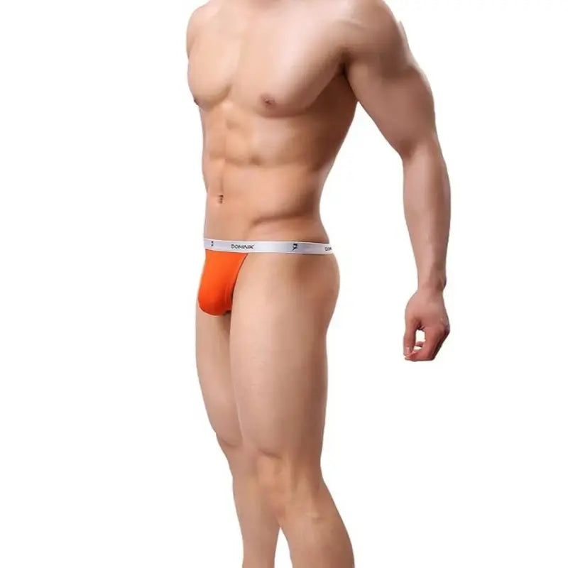 Dominik Dominik Men's Thong Underwear - Slim Fit, Deep Orange, Modal Blend
