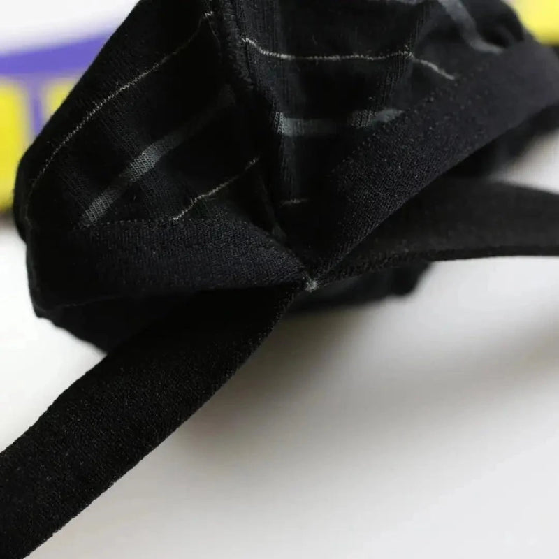 DomiGe supportive lift pouch detail — bamboo jockstrap black anatomical design	