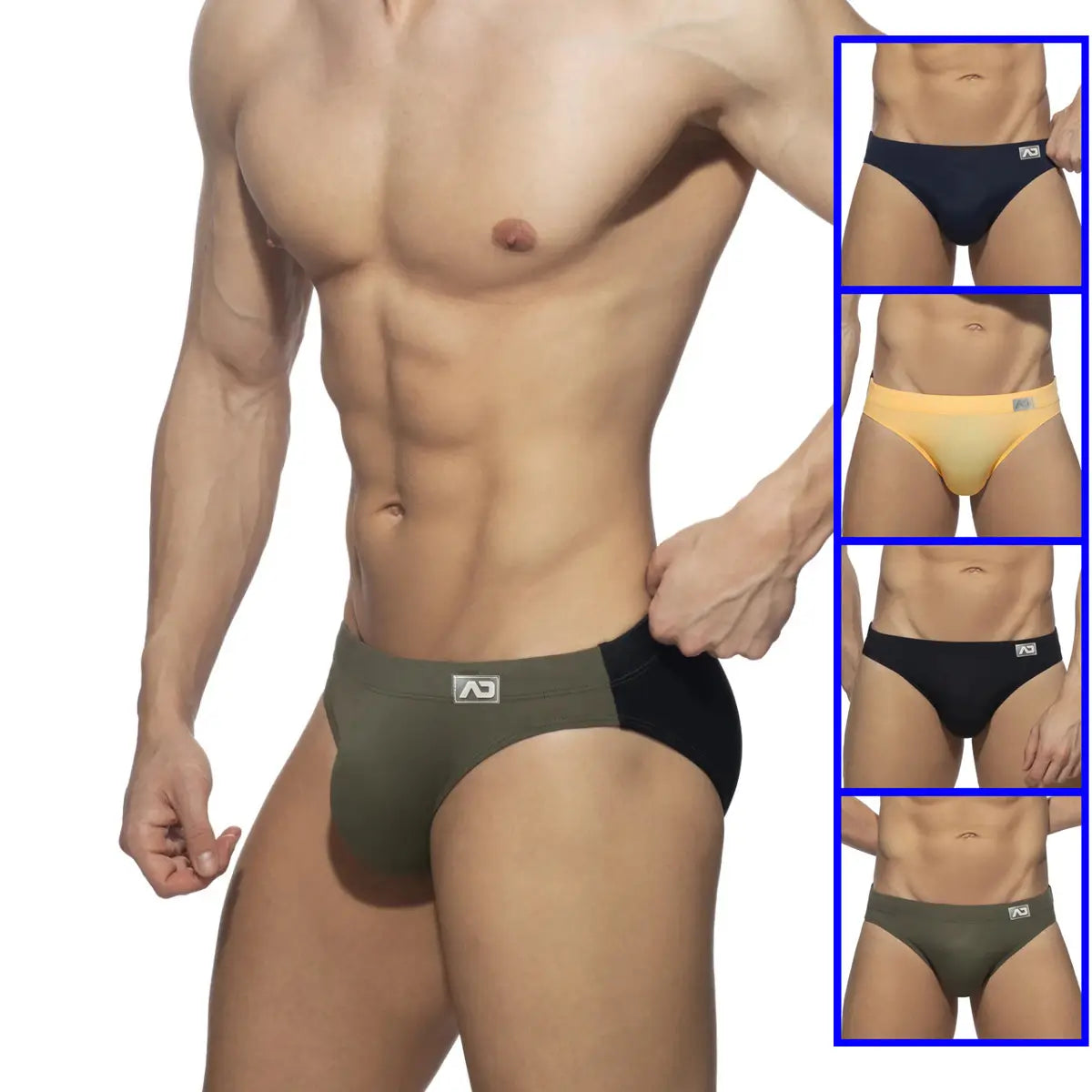 DomiGe Bañador con bloques de color y cintura baja para hombre - Diseño sexy de secado rápido