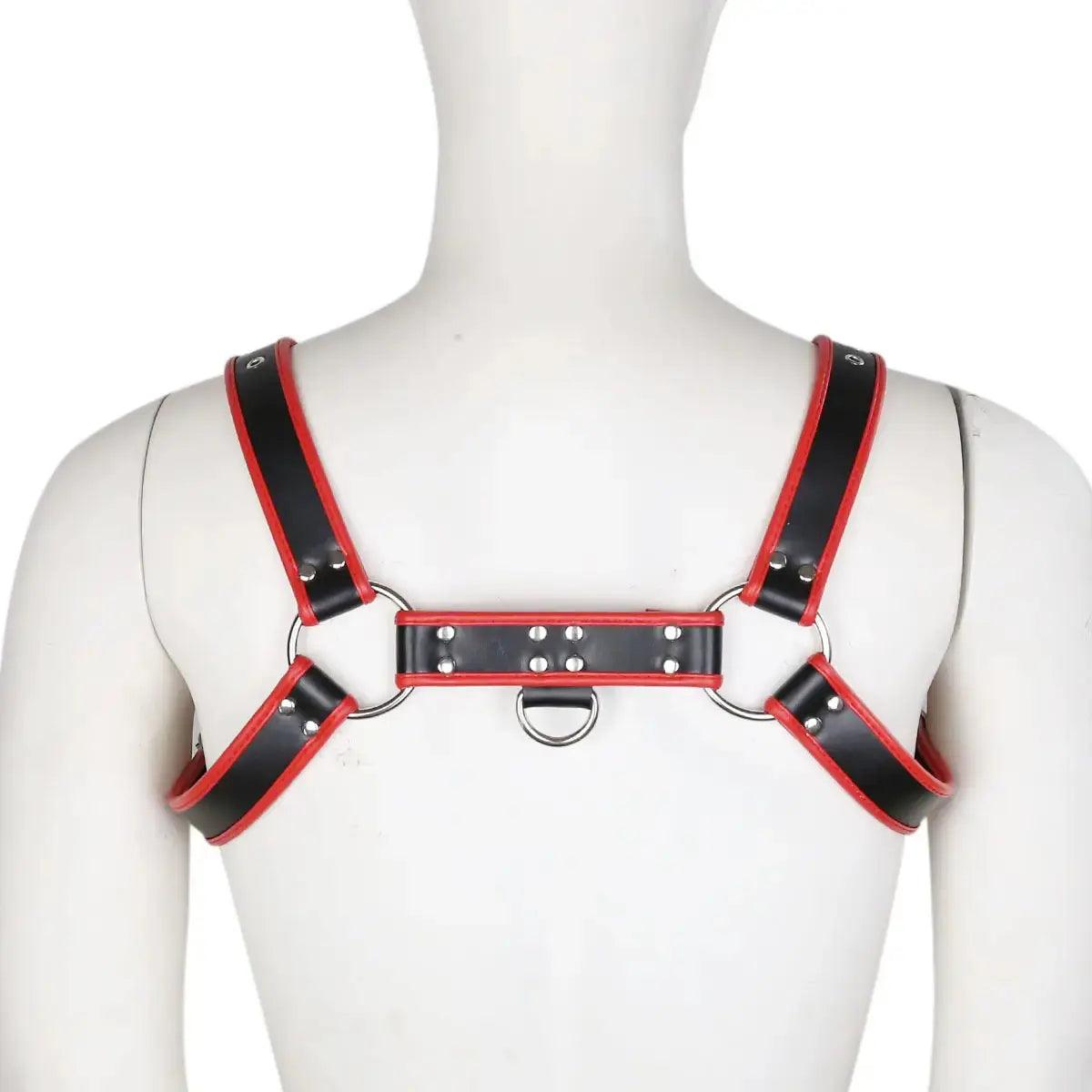 Male Harness Red Leather Men's Underwear - His Inwear