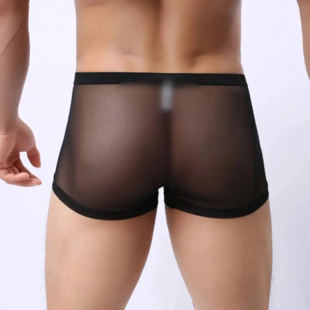 Men in Underwear Modal Sheer: Comfort in Black, White, Red, Blue Boxers - His Inwear