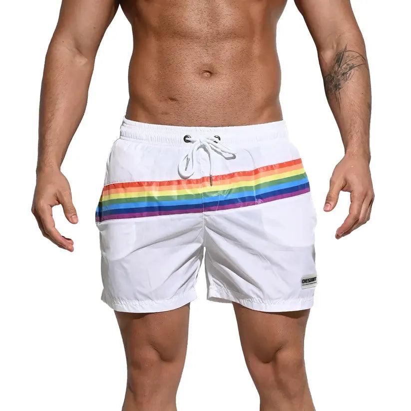 Men's Board Shorts Pride Rainbow Beach Short for Men with Pockets - His Inwear