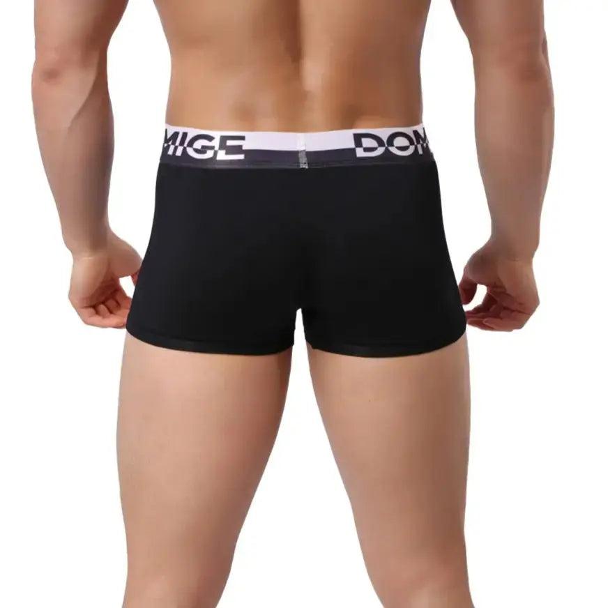 Men's Cotton Boxer Briefs with Silver Waistband and Turtle Shell Design Male Underwears - His Inwear