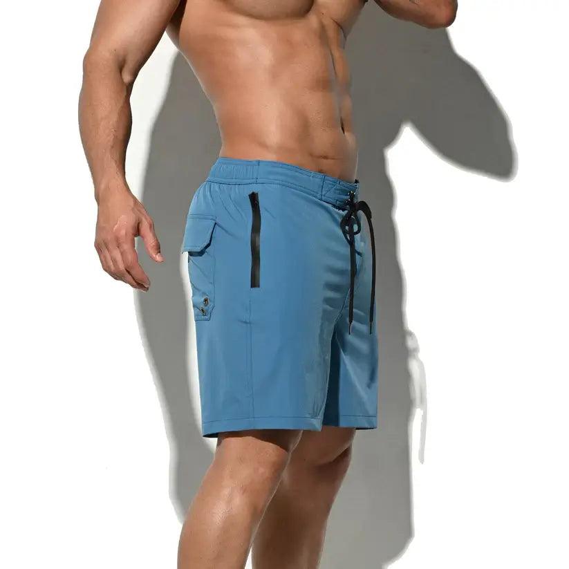 Men's Elastic Board Shorts Solid Swim & Sports Trunks - His Inwear