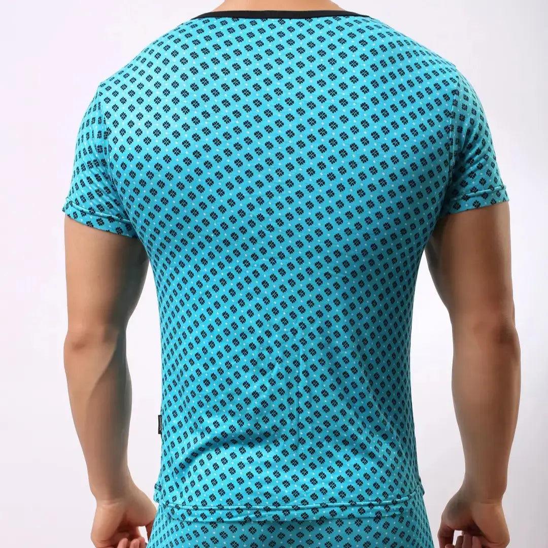 Men's Green O-Neck T-Shirt - Casual Stretch Fit Modal Blend Top for Male - His Inwear