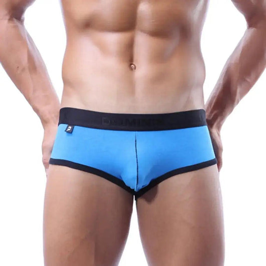 Men's Low-Rise Cheeky Briefs with Bold White Color and Black Accents - His Inwear