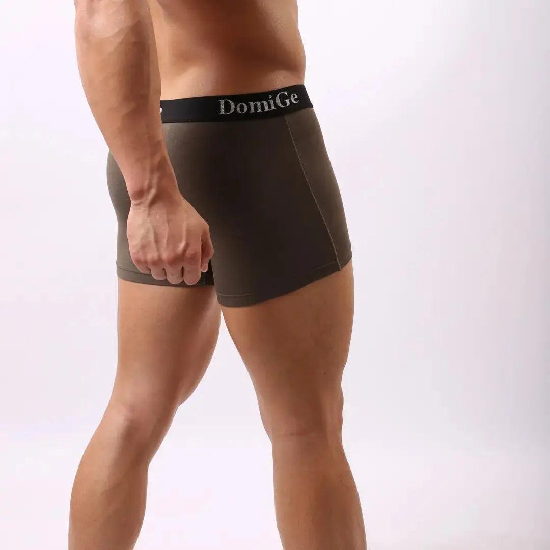 Men's Mid-Rise Modal Boxers with Silver Logo Waistband Pouch Male Underwear - His Inwear