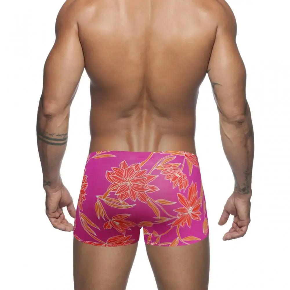 Men's Printed Low-Rise Swim Boxers with Drawstring – Quick-Dry Nylon, European Style - His Inwear