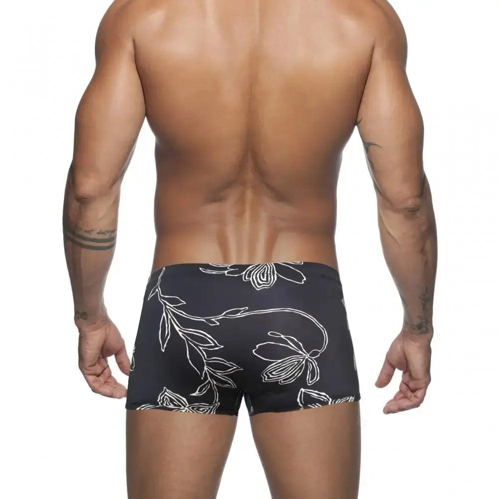 Men's Printed Low-Rise Swim Boxers with Drawstring – Quick-Dry Nylon, European Style - His Inwear