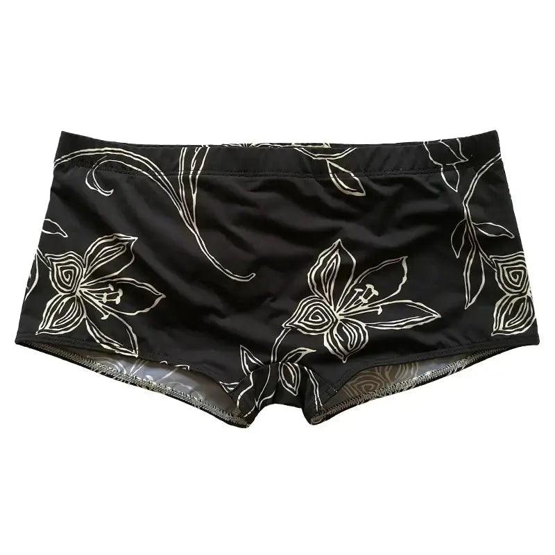 Men's Printed Low-Rise Swim Boxers with Drawstring – Quick-Dry Nylon, European Style - His Inwear