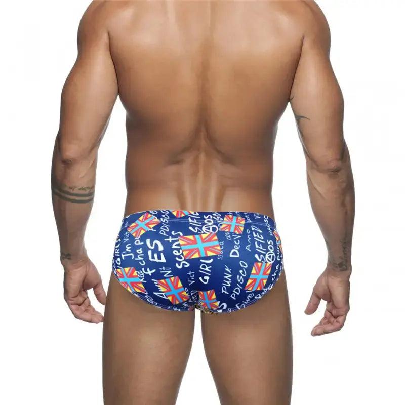 Men's Quick-Dry Low-Rise Swim Briefs – Stylish Printed Bikini Swimwear - His Inwear