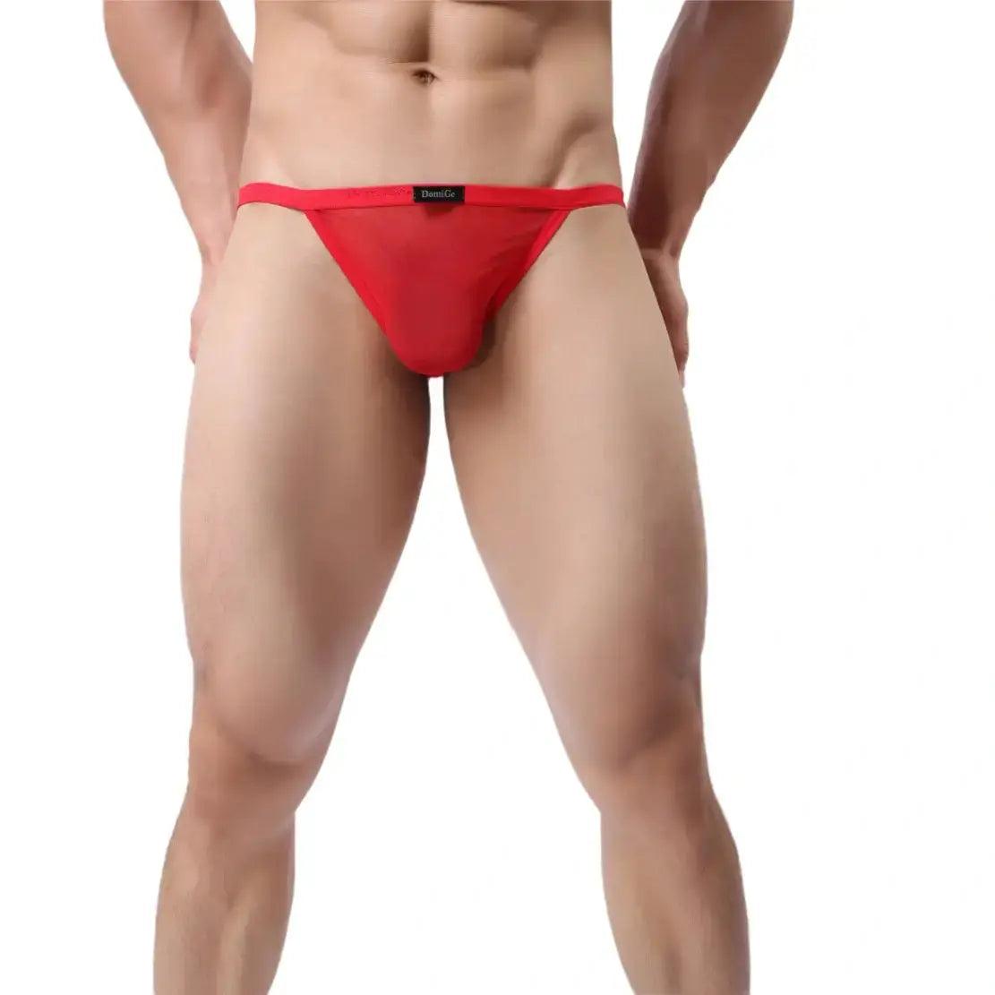 Men's Thong Unique Cutouts Male V-String - His Inwear