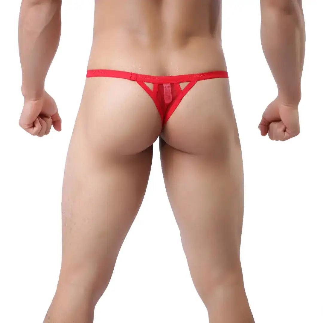 Men's Thong Unique Cutouts Male V-String - His Inwear