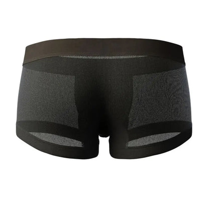 Seobean Men's Mesh Boxer Briefs - Breathable Semi-Transparent Underwear