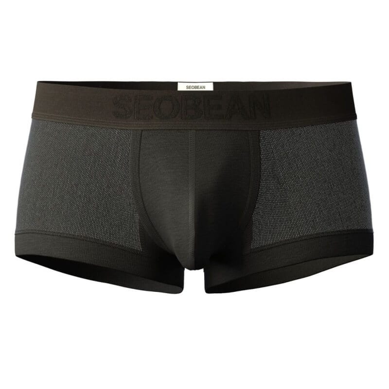 Seobean Men's Mesh Boxer Briefs - Breathable Semi-Transparent Underwear