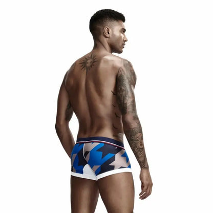 Seobean Seobean Low Rise Boxer Briefs Men Sexy Geometric Pattern Breathable Underwear 90225