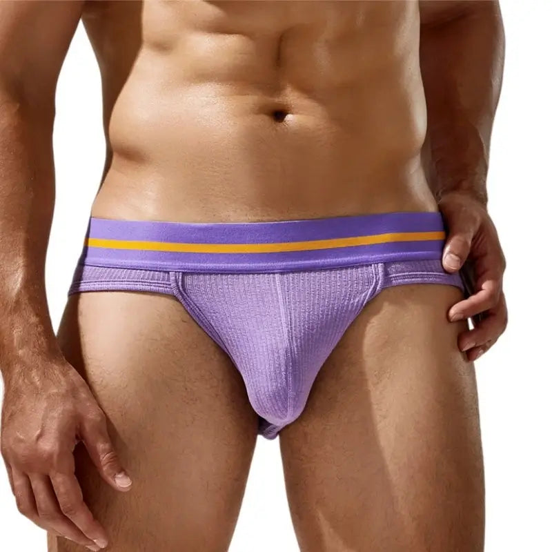 Seobean Seobean Low Rise Briefs - Ribbed Men's Underwear, Spicy Lavender 24103