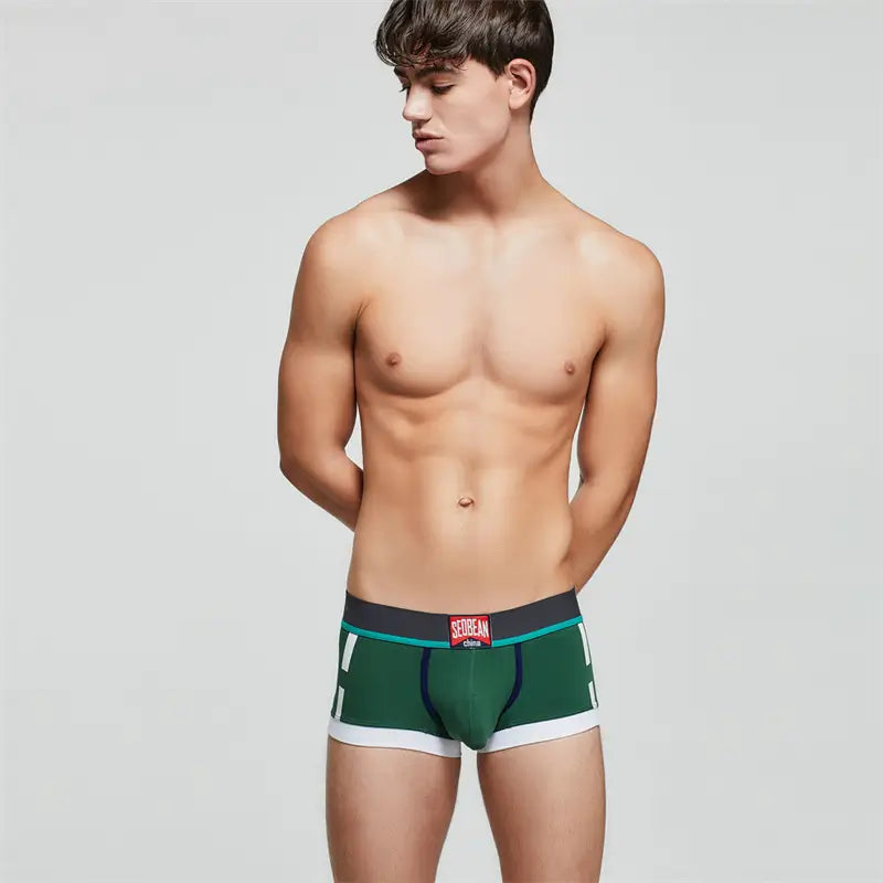 Seobean ‌Seobean Low-Rise Cotton Boxer Trunks - Stylish & Comfortable‌ 00202