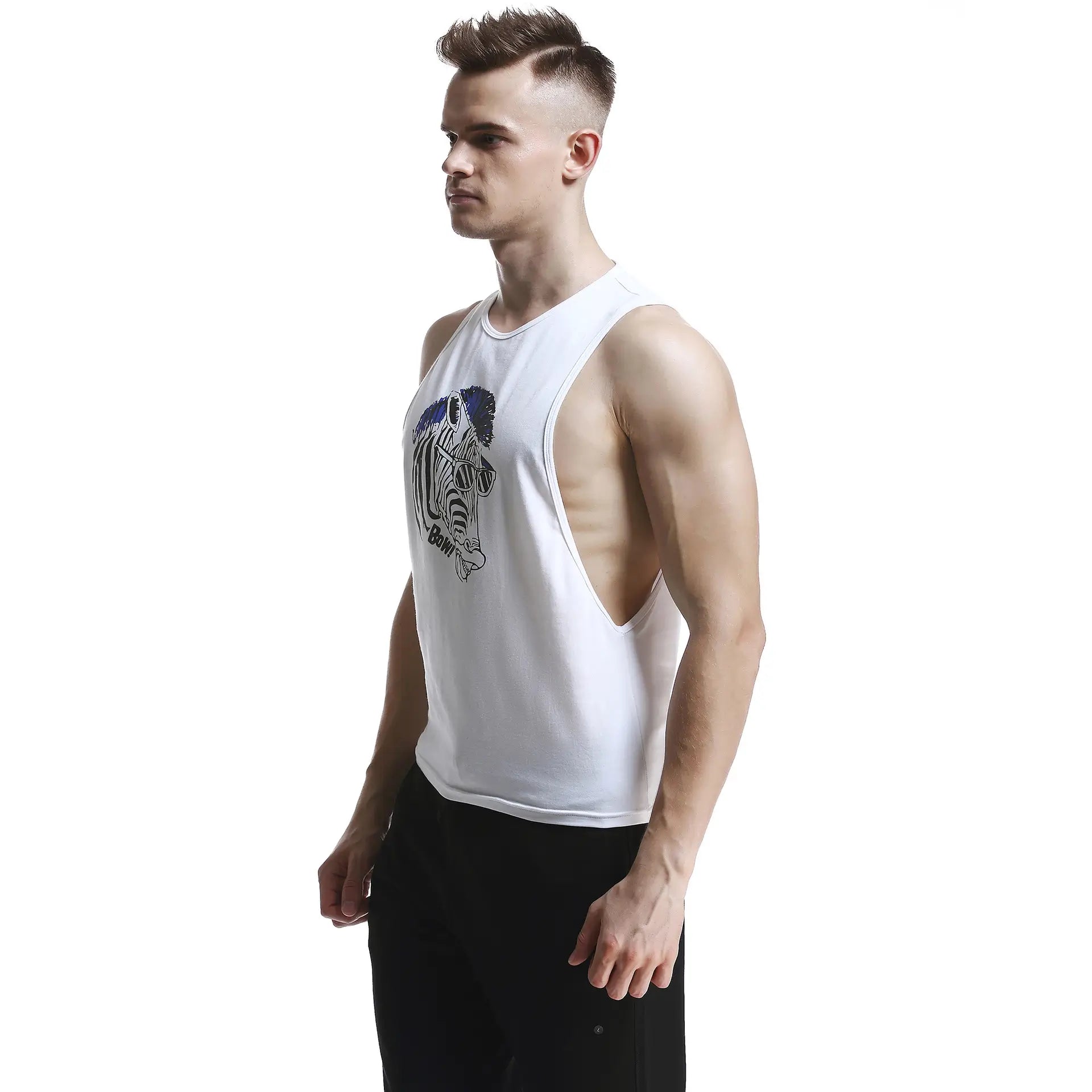 Seobean Seobean Men's 100% Cotton Graphic Tank Tops - Gym & Streetwear Muscle Vest 60702