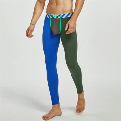 Seobean Seobean Men's Color Block Thermal Underwear Long Johns 220402