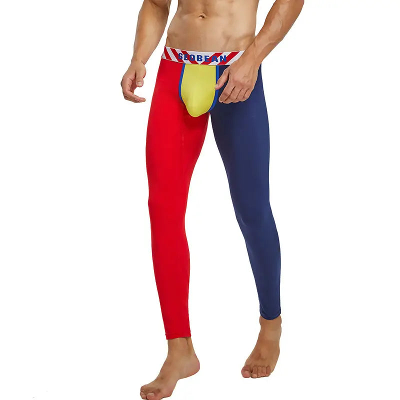 Seobean Seobean Men's Color Block Thermal Underwear Long Johns 220402