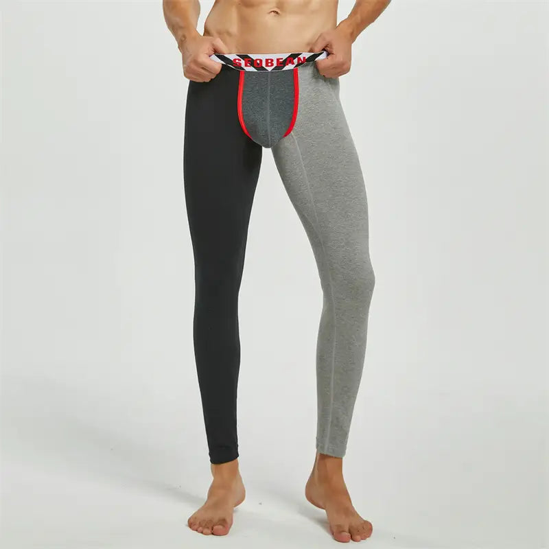 Seobean Seobean Men's Color Block Thermal Underwear Long Johns 220402