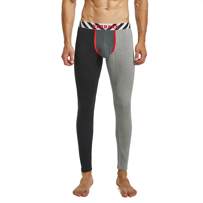Seobean Seobean Men's Color Block Thermal Underwear Long Johns 220402