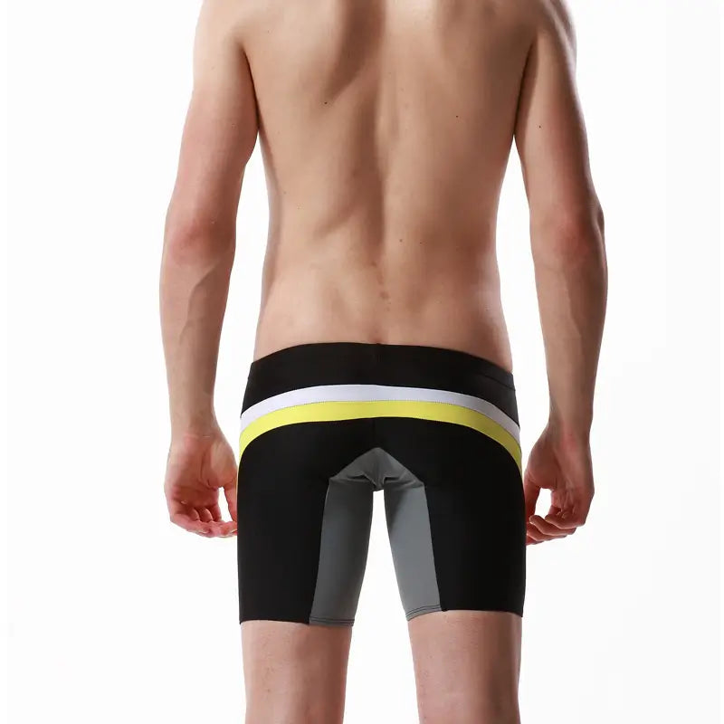 Seobean Seobean Men's Compression Swimwear - Stylish Long Flat-Front Swim Shorts 50814