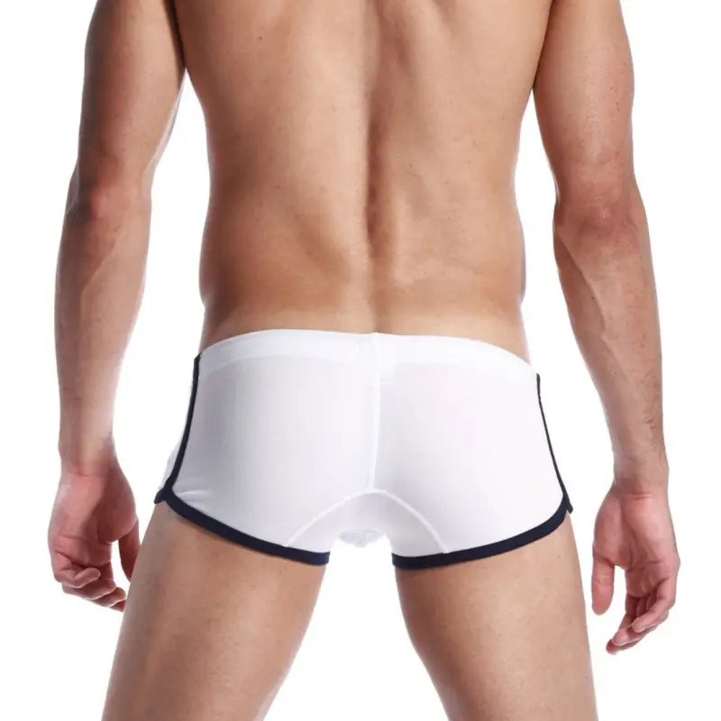 Seobean Seobean Men's Cotton Boxer Briefs Butt Lifting Breathable Contrast Trim Trunks